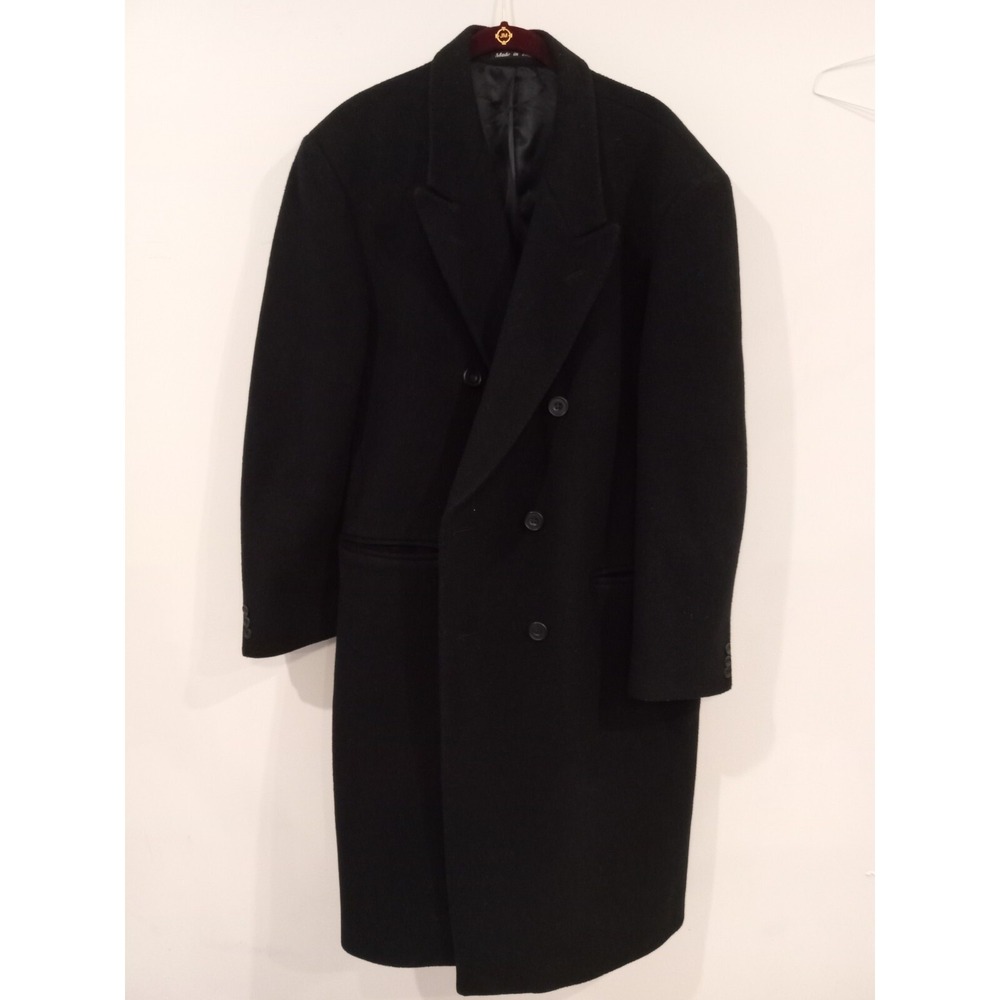 Austin‎ Arnold Made In England Cashmere Wool Black Top Coat
